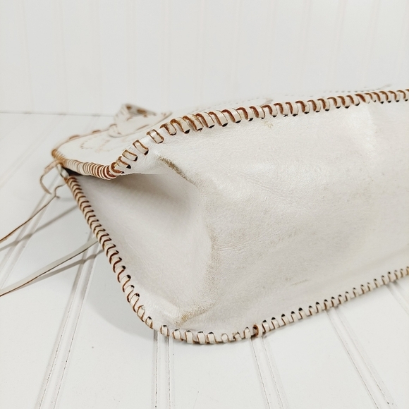 Julie Miles White Leather Cut Out Tote 0008 - Picture 10 of 15